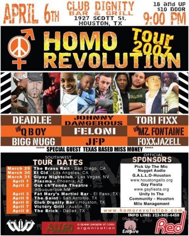 Homo Revolution Tour 2007 , Houston poster