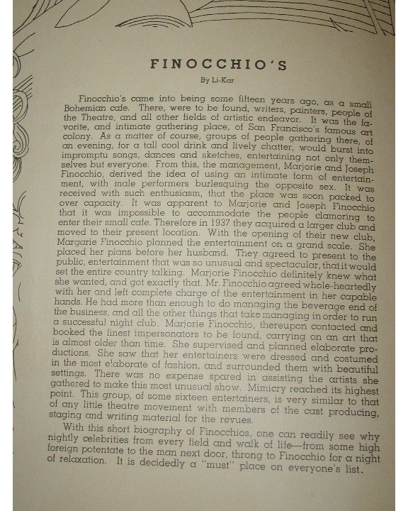 Finnochio's, 1950s