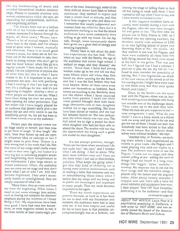 Hot Wire, Sept 1991