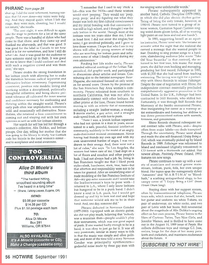 Hot Wire, Sept 1991